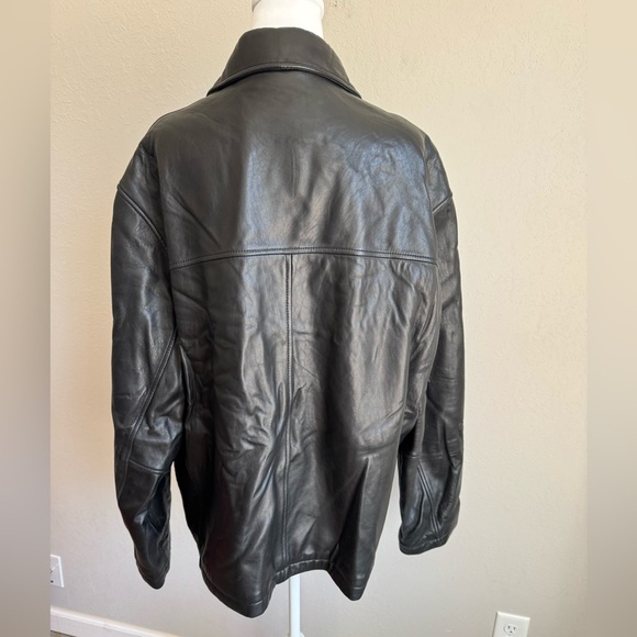 Vintage Dockers Black Lamb Leather Zip Up Jacket Mens XL Bikercore Edgy Grunge - Picture 5 of 9
